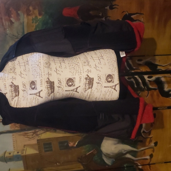 COPY - Brick Red and Black sweat jack with faux fur lining. Sz XL - Picture 4 of 8